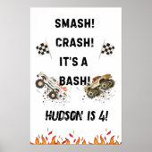 Monster Truck Boys  Verjaardagsfeest Poster (Voorkant)