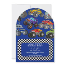 Monster Truck Boys Verjaardagsuitnodiging