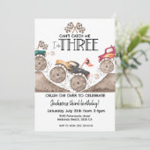 Monster Truck Can't catch me, I am three birthday Kaart (Staand voorkant)