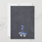 Monster Truck Chalkboard Verjaardag Uitnodiging (Achterkant)