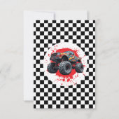 Monster Truck Checkered Foto Bedankkaart (Achterkant)