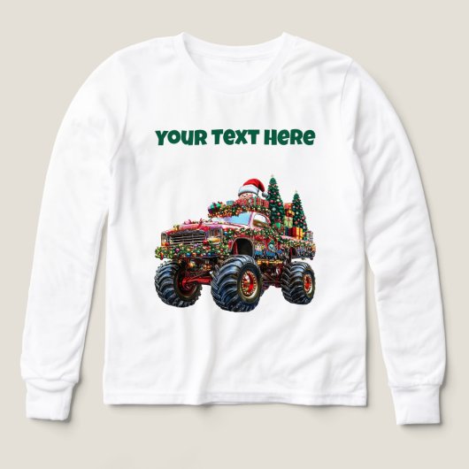 Monster Truck Christmas – Bewerkbare jongens 'Tri- (Voorkant)