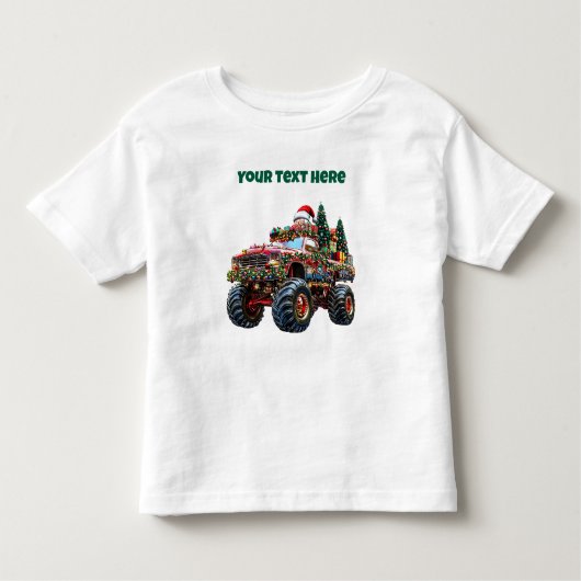 Monster Truck Christmas – Bewerkbare peutertrui Kinder Shirts (Voorkant)