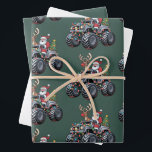 Monster Truck Christmas Santa Holiday Kinder Inpakpapier Vel<br><div class="desc">Monster Truck Christmas Santa Holiday Kinder</div>