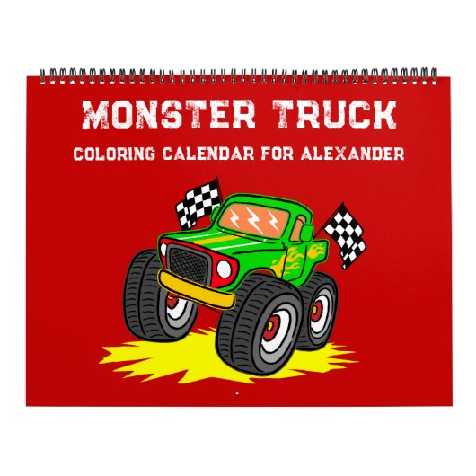 Monster Truck Coloring Calendar Kalender (Hoes)