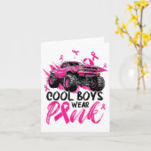 Monster Truck Cool Boys Dragen Nk Borstkanker Bewu Kaart (Gele Bloem)