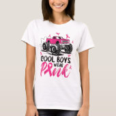 Monster Truck Cool Boys Wear Pink Breast Cancer Aw T-shirt (Voorkant)