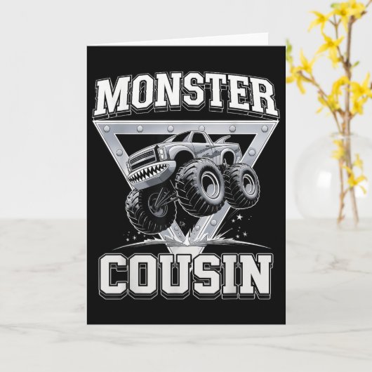 Monster Truck Cousin Fathers Day Monster Truck Are Kaart (Gele Bloem)