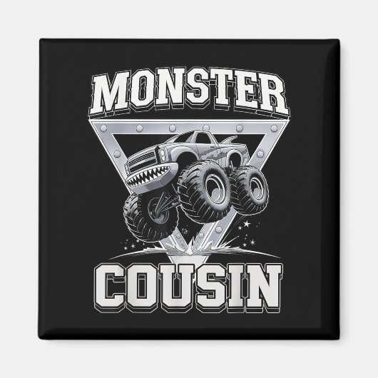 Monster Truck Cousin Fathers Day Monster Truck Are Magneet (Voorkant)
