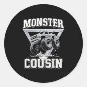 Monster Truck Cousin Fathers Day Monster Truck Are Ronde Sticker (Voorkant)