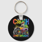 Monster Truck Crush 2nd Grade Dinosaur Boys Back Sleutelhanger (Voorkant)