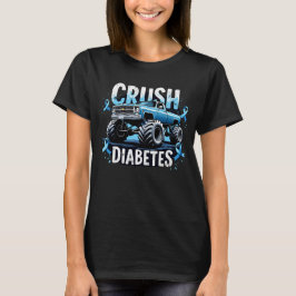 Monster Truck Crush Diabetes Blauwe Linten T-shirt
