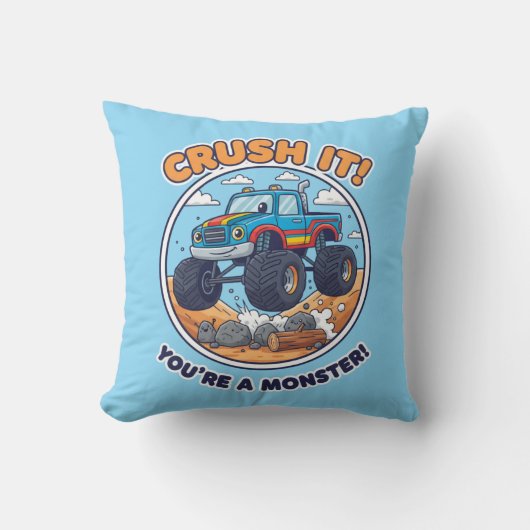 Monster Truck-Crush It! You're a Monster Kussen (Voorkant)