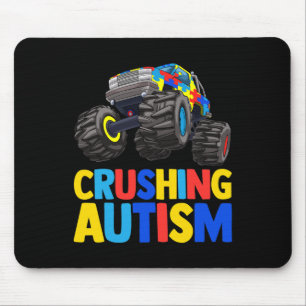 Monster Truck Crushing Austim Autism Awareness Muismat