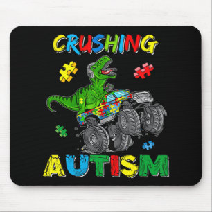 Monster Truck Crushing Austim Autism Awareness TR Muismat