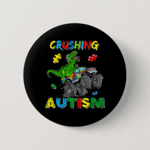 Monster Truck Crushing Austim Autism Awareness TR Ronde Button 5,7 Cm