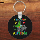 Monster Truck Crushing Austim Autism Awareness TR Sleutelhanger (Voorkant)