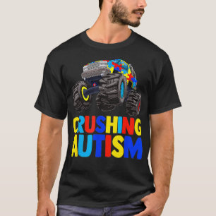 Monster Truck Crushing Austim Shirt Autisme Awaren