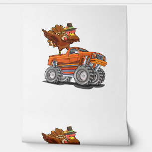 Monster Truck Dabbing Turkey Hooray Happy Thanksgi Behang