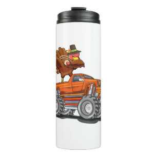 Monster Truck Dabbing Turkey Hooray Happy Thanksgi Thermosbeker