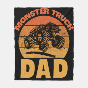 Monster Truck Dad Retro  Monster Truck Fleece Deken