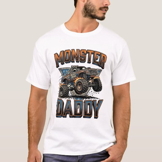 Monster Truck Daddy Vintage Gravure Shirt Ontwerp (Voorkant)