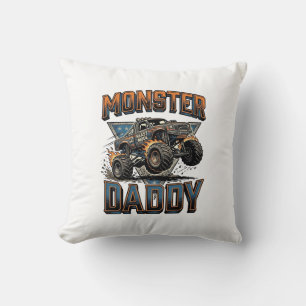 Monster Truck Daddy Vintage Gravure Shirt Ontwerp Kussen