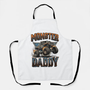 Monster Truck Daddy Vintage Gravure Shirt Ontwerp Schort