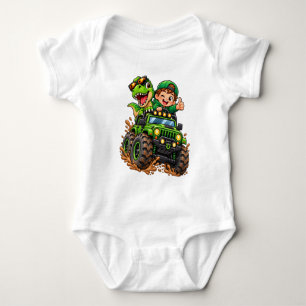Monster Truck Dino Avontuur – Mooie Dinosaur Baby Romper