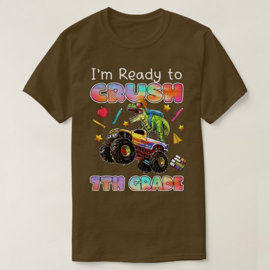 Monster Truck Dinosaur, ik ben klaar om het 7e Afs T-shirt (Design voorkant)