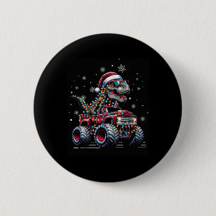 Monster Truck Dinosaur Trex Kerst Jongens Kinderen Ronde Button 5,7 Cm
