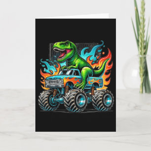 Monster Truck Dinosaur Verjaardagsfeestje Monster  Kaart