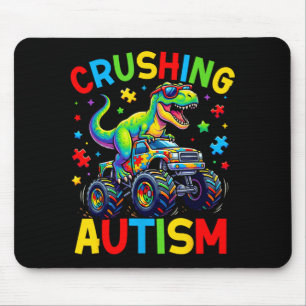 Monster Truck Dinosaur Verplettert Autisme Bewustz Muismat