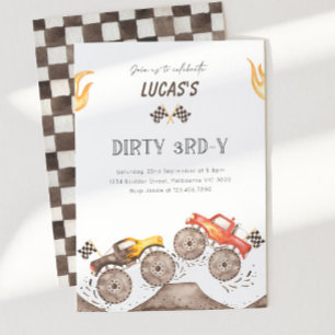 Monster Truck Dirty 3RD-Y  3e verjaardagsfeestje Kaart
