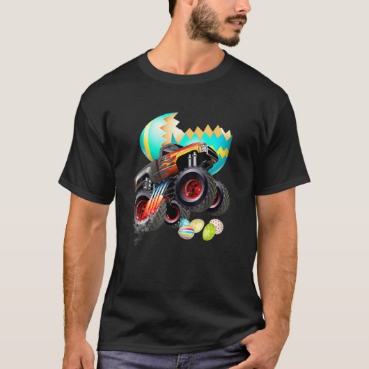Monster Truck Eggs Easter Egg Boys Kinder T-shirt (Voorkant)