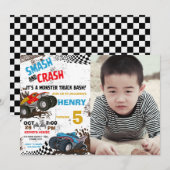 Monster Truck foto Verjaardag Party uitnodiging (Voorkant / Achterkant)
