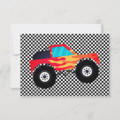 Monster Truck Foto vierde verjaardag Bedankkaart (Achterkant)
