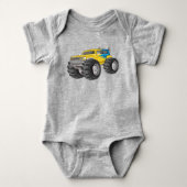 Monster Truck Geel Blauw Romper (Voorkant)