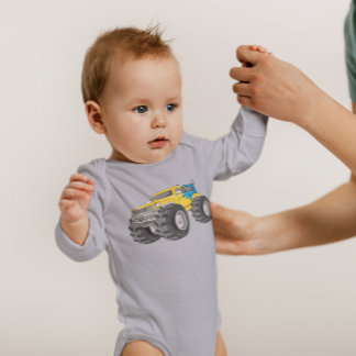Monster Truck Geel Blauw Romper