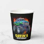 Monster Truck gepersonaliseerd verjaardagsfeestje Papieren Bekers (Voorkant)