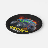 Monster Truck gepersonaliseerd verjaardagsfeestje Papieren Bordje (Gekanteld)