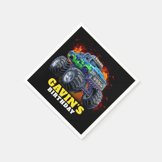 Monster Truck gepersonaliseerd verjaardagsfeestje Servet (Hoek)