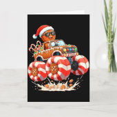 Monster Truck Gingerbread Man Christmas  Kaart (Voorkant)