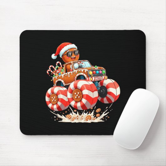 Monster Truck Gingerbread Man Christmas Muismat (Met muis)