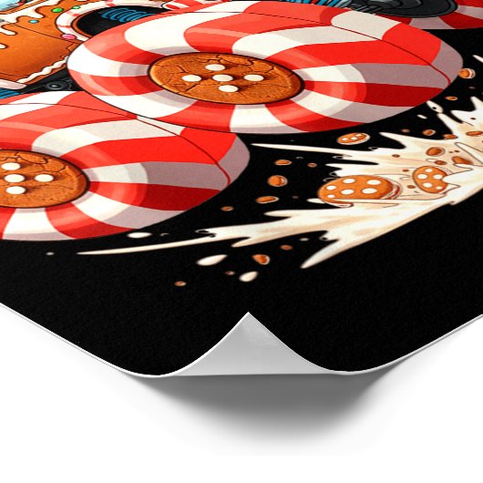 Monster Truck Gingerbread Man Christmas  Poster (Hoek)