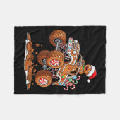 Monster Truck Gingerbread Man Funny Christmas Baki Fleece Deken (Voorkant (Horizontaal))