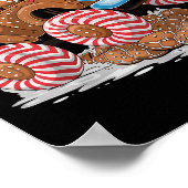 Monster Truck Gingerbread Man Funny Christmas Baki Poster (Hoek)