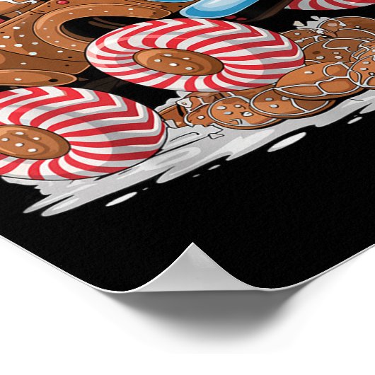 Monster Truck Gingerbread Man Funny Christmas Baki Poster (Hoek)