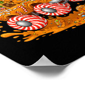 Monster Truck Gingerbread Man Funny Christmas Baki Poster (Hoek)