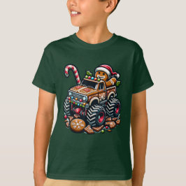 Monster Truck Gingerbread Man Grappige Kerst T-shirt